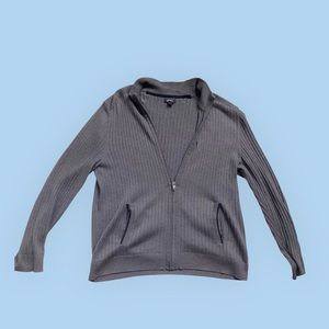 Alfani Men's Ribbed Full-Zip Caridigan  Sweater, Classic Fit Size L